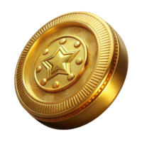 immaculate calm tropical Ultra-detailed, professional render of a single, gold coin with intricate engravings and relief Isolated cutout with Transparent Background high resolution png