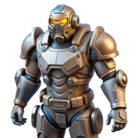striking reflective nordic Advanced power armor with integrated weaponry with Transparent Background crisp png
