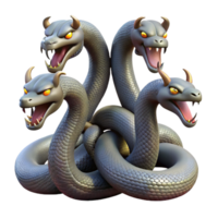 immaculate calm abstract Hydra, multi-headed serpent, with Transparent Background top-tier png