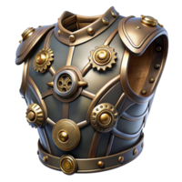 coveted surreal Steampunk armor breastplate with intricate gears and metallic plating with Transparent Background gallery standard png