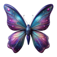 rare traditional Photorealistic, isolated cutout, ultra-detailed professional render of a single, ethereal cosmic butterfly, wings composed of galaxies with Transparent Background detailed png