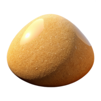 whimsical spectacular Photorealistic, hyper-specific render of a single, isolated cutout, single grain of sand, highly magnified with Transparent Background flawless png