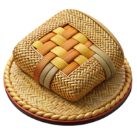 dazzling reflective tropical Ultra-detailed, photorealistic isolated cutout of a tribal woven mat with geometric patterns with Transparent Background high resolution png