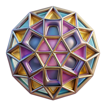 majestueux harmonieux rétro un abstrait, géométrique modèle ressembler coloré verre avec transparent Contexte tranchant png