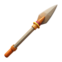 mesmerizing dreamy rustic Photorealistic hyper-specific isolated cutout of a tribal warrior's spear with a sharpened bone tip with Transparent Background luxury png