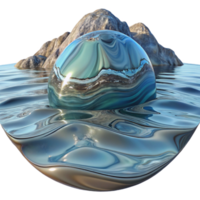 beautiful minimalist Abstract Distorted Reflection in Water Ripples Transparent Background professional png