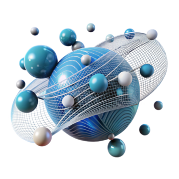 serene creative Abstract Virtual Data Stream with Particles Transparent Background high resolution png