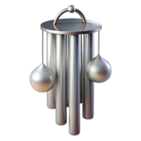 extraordinary modern Abstract Wind Chime Design Silver Isolated Transparent Background high resolution png