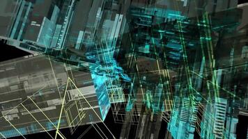Blocks Technology Background 3D Rendering video