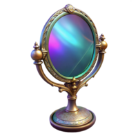 extraordinary abstract Ancient Mirror Hologram with Reflection Isolated professional png