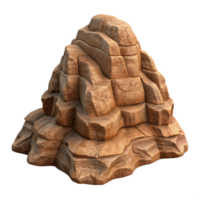 magnificent rustic Ancient Valley Rock Formation Side View Isolated png