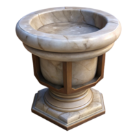 elegant abstract Baptismal Font Cutout Marble Design Isolated Element premium png
