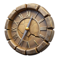 magnificent abstract Broken Clock Face with Roman Numerals Isolated detailed png