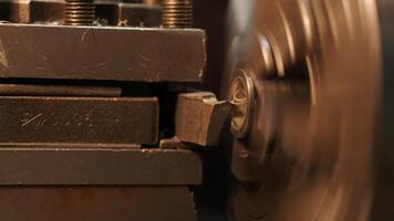 Drilling machine with drill bit for tapping. CNC lathe machine. video
