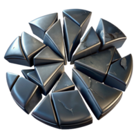 serene abstract Broken Mirror Shards Realistic Cutout with Dark Edges premium png