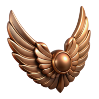 elegant abstract Bronze Mechanical Wings Isolated with Clipping Path high quality png