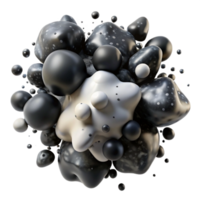 beautiful creative Chaotic Ink Blots Black and White Cutout Element png