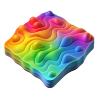 elegant minimalist Colorful Spectral Topography Map Illustration Transparent high resolution png