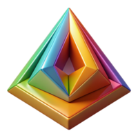 dramatic abstract Colorful Triangles with Depth Illusion Isolated high resolution png