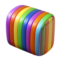 serene artistic Colorful Stripes with Depth Illusion Isolated png