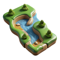 magnificent artistic Converging Rivers Aerial View Perspective Isolated Element original png