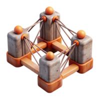 dramatic modern Connecting Bridges Network Diagram Isolated Element professional png