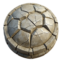 beautiful rustic Cracked Concrete Texture Top View Transparent Background high quality png