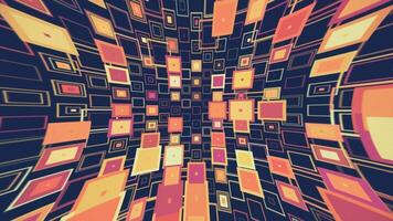 Dynamic colorful squares pattern abstract background. Full HD and looping geometric shapes animation. video