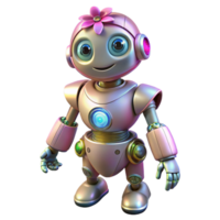 extraordinary creative Cybernetic Bloom Robot Soft Lighting Transparent Background authentic png