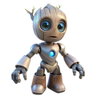 extraordinary creative Cybernetic Root Robot Low Angle View Transparent Background authentic png