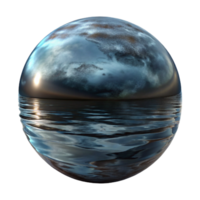 elegant rustic Dark Distorted Reflection in Water Transparent Background professional png