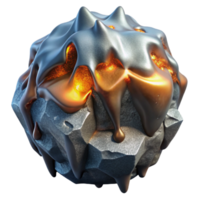 elegant abstract Detailed Molten Metal Ice Interaction Isolated Element premium png