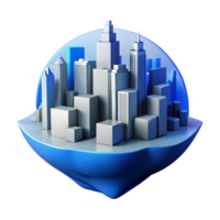 extraordinary creative Distorted Cityscape Silhouette with Blue Tint Cutout Element exclusive png