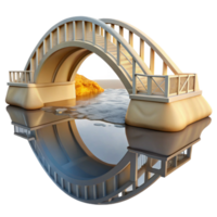 magnificent abstract Distorted Bridge Reflection in River Water Isolated high resolution png