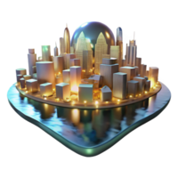 dramatic creative Distorted City Lights Reflection in Night Water Cutout high quality png