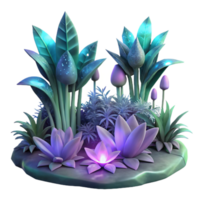 extraordinary rustic Ethereal Glowing Plants in Deep Forest Isolated high resolution png