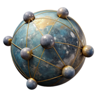 impressive classic Floating Orb Network Dark Background Isolated authentic png