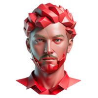 magnificent creative Fragmented Portrait with Red Overlay Transparent high resolution png