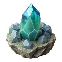 magnificent rustic Front View Translucent Crystal Emerging From Rock Isolated original png