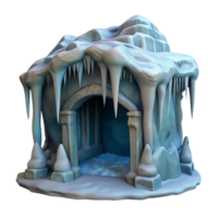 serene classic Gelid Grotto Icicles Side View Transparent Background professional png