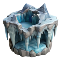 dramatic rustic Gelid Grotto Ice Formation Side View Isolated Element png