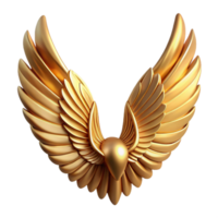 magnificent minimalist Golden Robotic Wings Spread Pose Transparent Background authentic png
