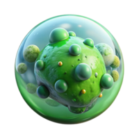 elegant minimalist Green Micro Universe in a Bubble Transparent Background high quality png