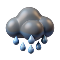 impressive minimalist Heavy Rain Cloud Cutout on Transparent Background Isolated authentic png