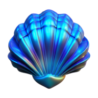 extraordinary contemporary Hologram of Fossil Shell with Blue Lighting Cutout authentic png
