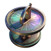 extraordinary rustic Holographic Sundial with Shadow Detail Isolated genuine png