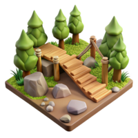 serene modern Intersecting Footpaths Forest Scene Transparent Background high resolution png