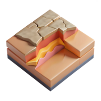 dramatic abstract Isometric View of an Earthquake Fault Line Transparent Background high resolution png