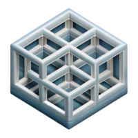 magnificent rustic Isometric Grid Pattern Depth Illusion Transparent Background professional png