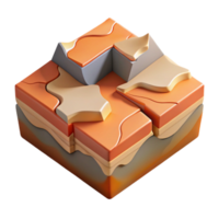 elegant creative Isometric View of Shifting Tectonic Plates Cutout high resolution png